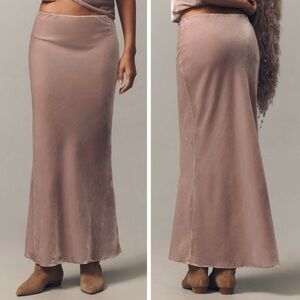 Anthropologie The Tilda Maxi Slip Skirt: Velvet Edition